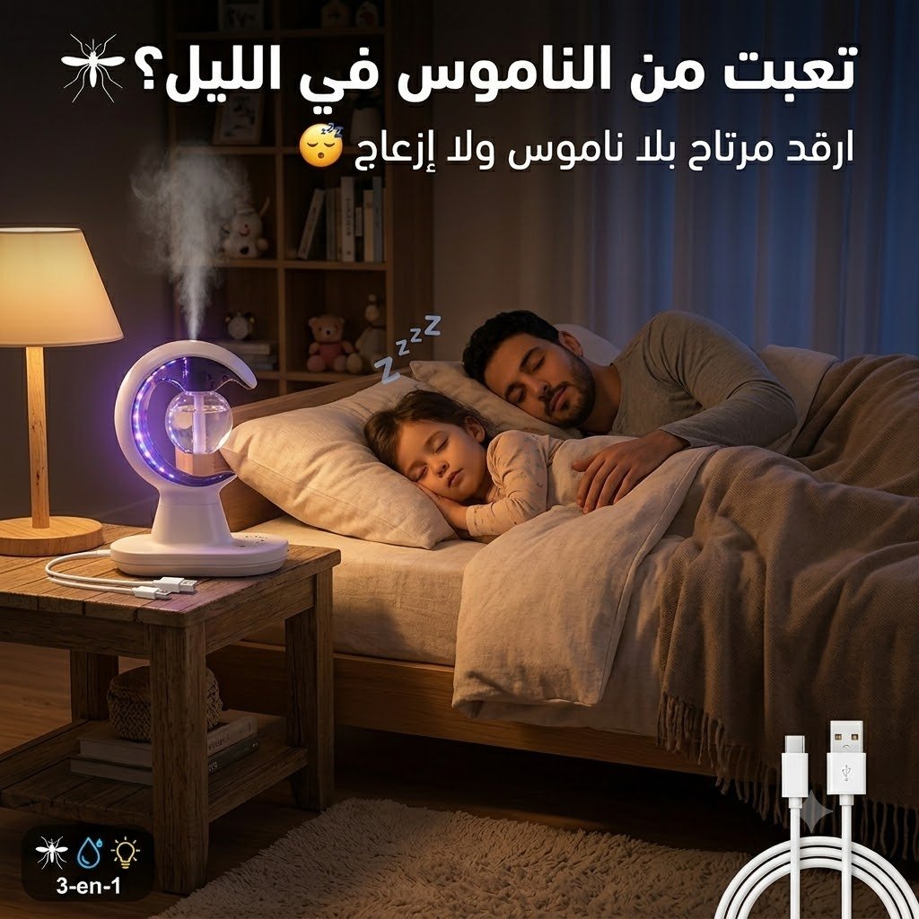Lampe anti-moustique trois-en-un