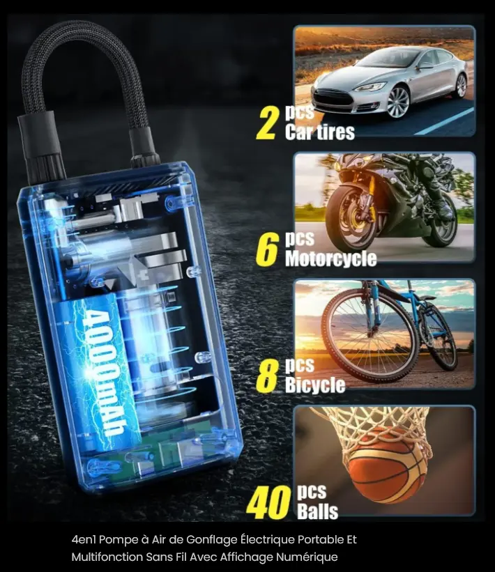 Compresseur d’air électrique portable/gonfleur