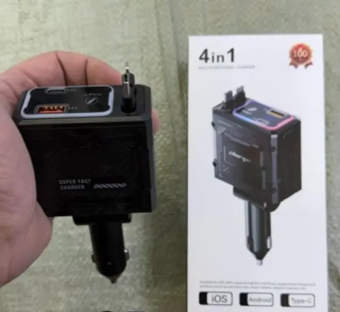 Chargeur de voiture allume-cigare "4 en 1"
