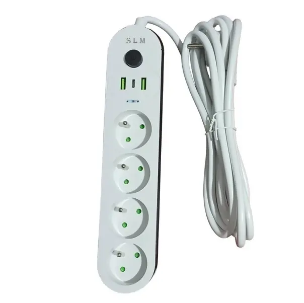 Multiprise avec 4 Prises & 2 Ports USB & Port USB-C