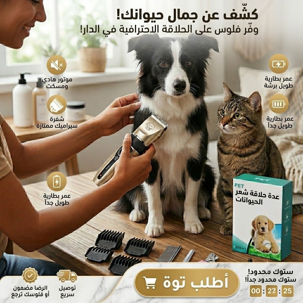 Kit Tondeuse à Cheveux et Toilettage pour Chats et Chiens