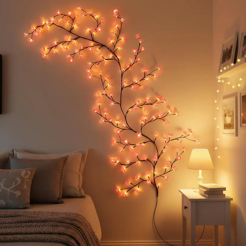أضواء LED على شكل أغصان زهور
